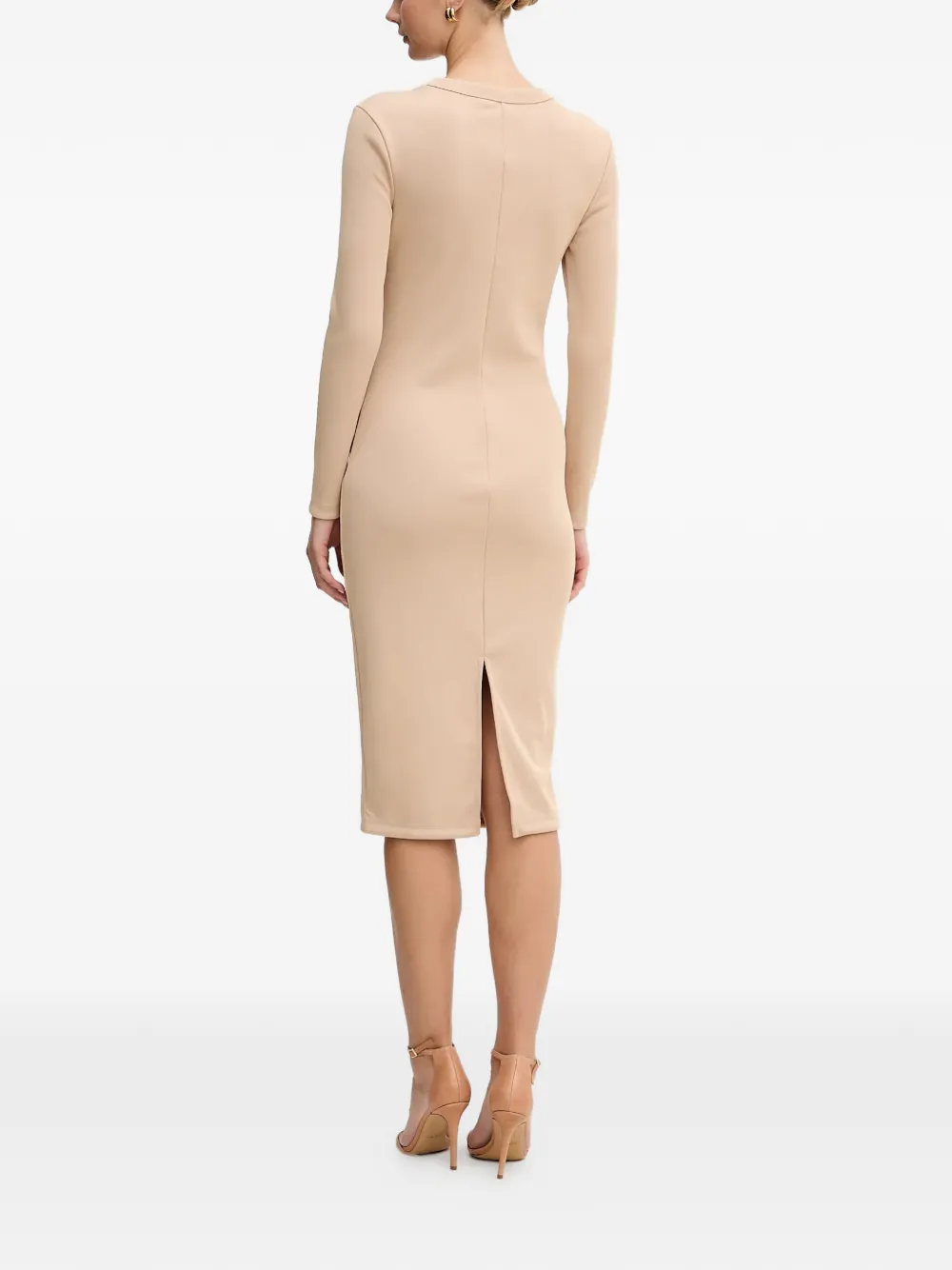  Armani Exchange Long-sleeve Split Dress - Neutrals 