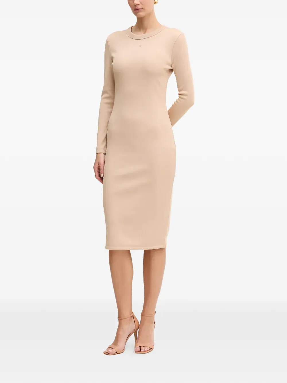  Armani Exchange Long-sleeve Split Dress - Neutrals 