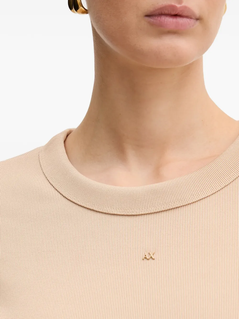 Armani Exchange Jurk met lange mouwen en split Beige