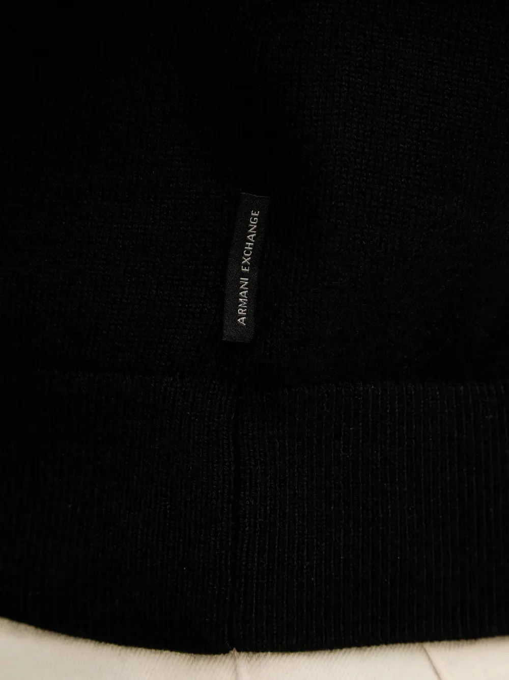 Armani Exchange Geribbelde sweater met ronde hals Zwart