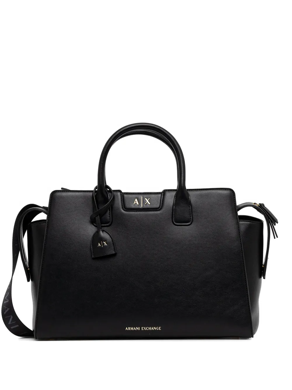 Armani Exchange large tag-detail tote bag - Nero