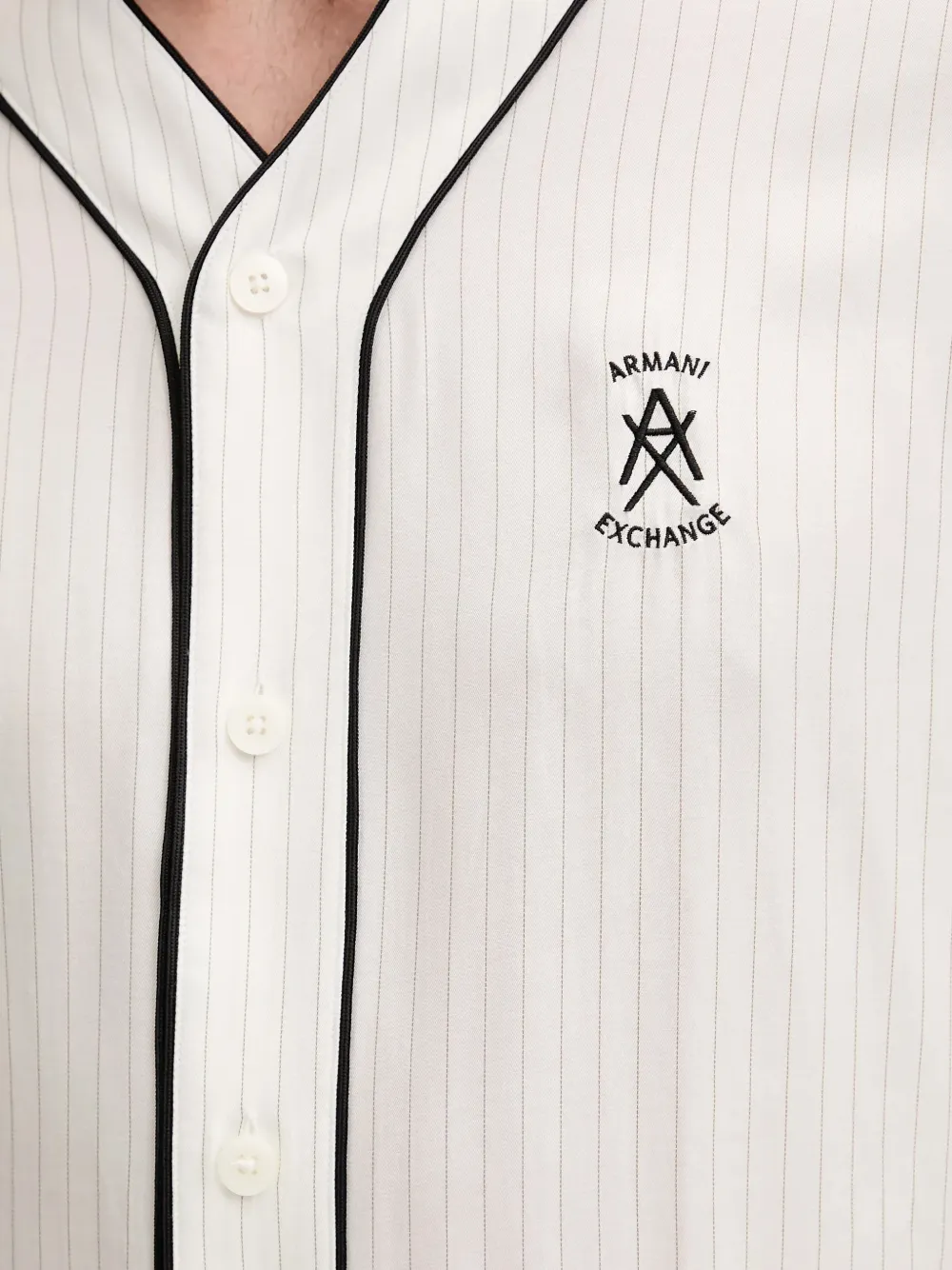 Armani Exchange Overhemd met krijtstreep Beige