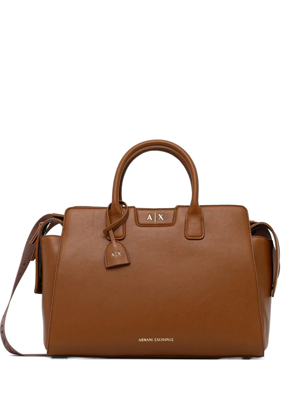 Armani Exchange top handle satchel - Marrone