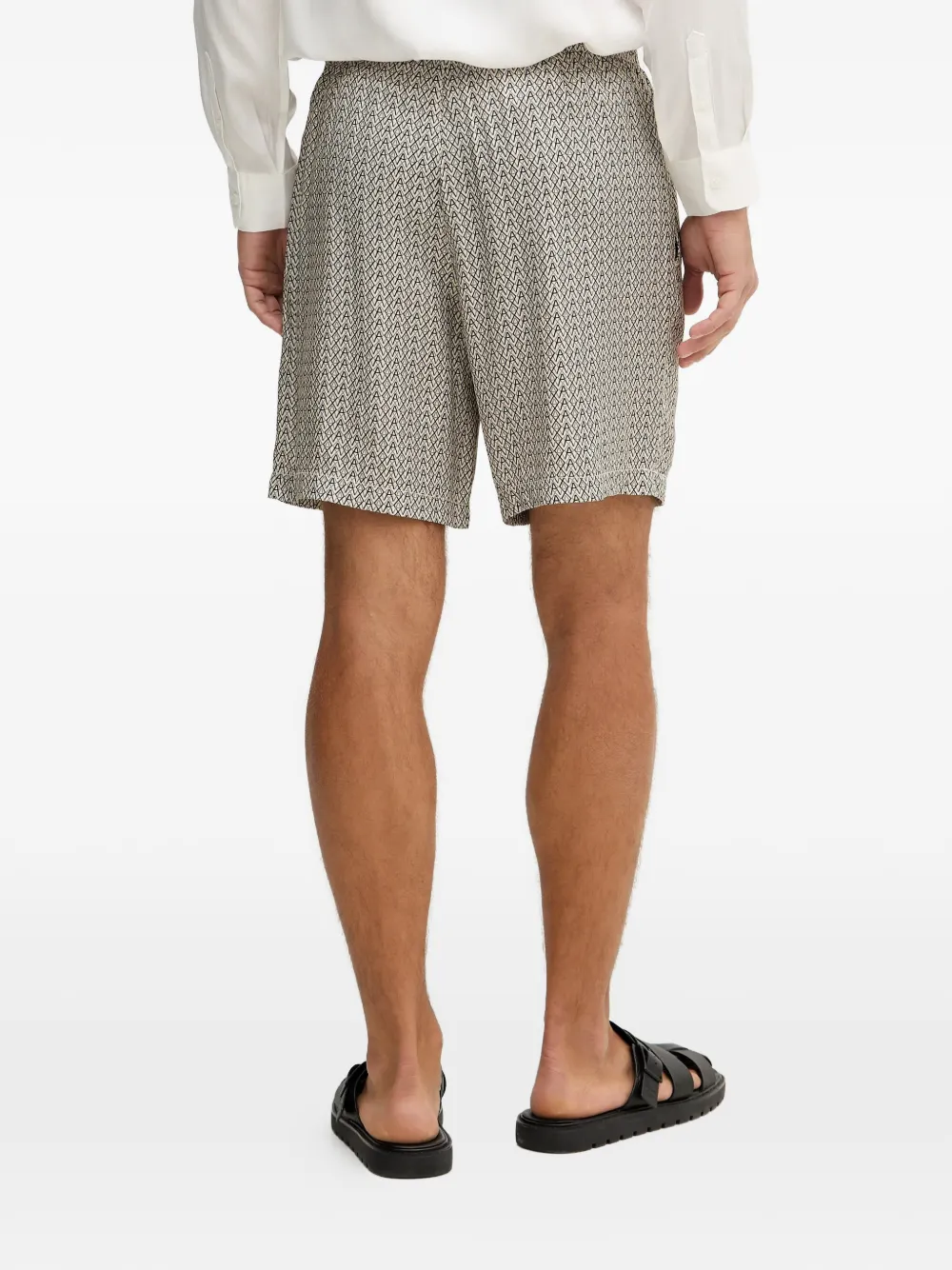 Armani Exchange Patterned Elasticated Shorts In Gray