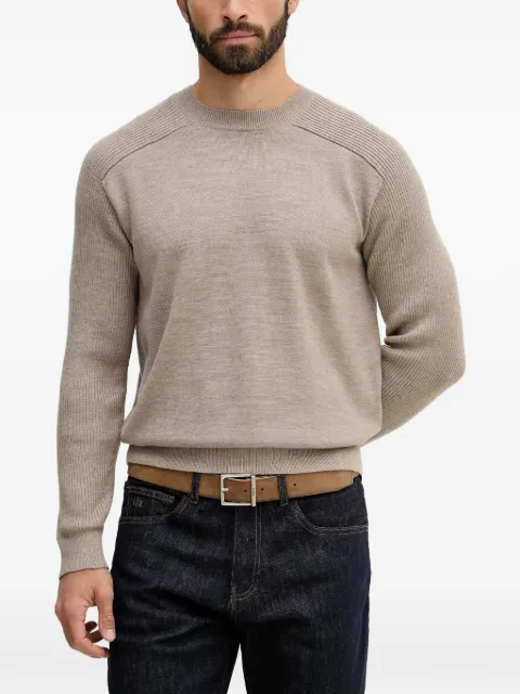 Armani Exchange suéter tejido de canalé con cuello redondo