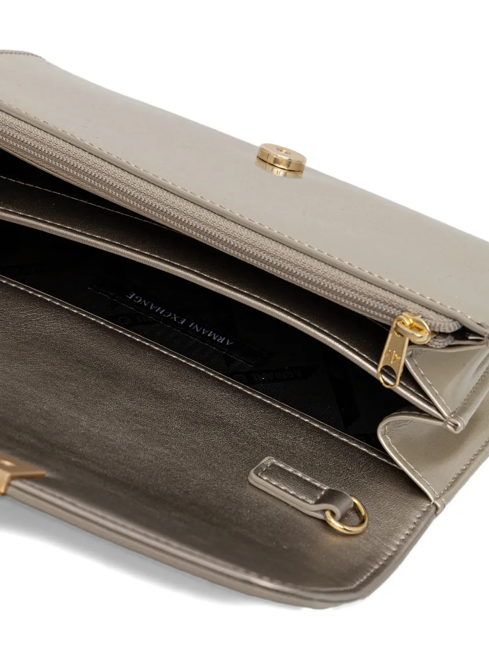  Armani Exchange Logo Plaque Chain Wallet - Silver 