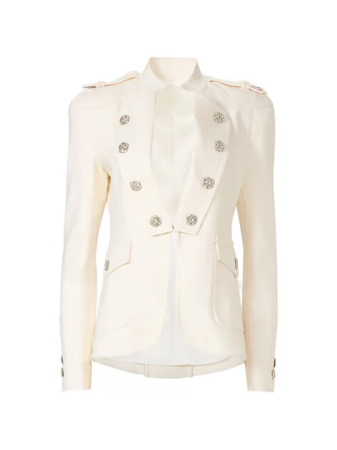 Costarellos  Elen crystal-button epaulettes blazer