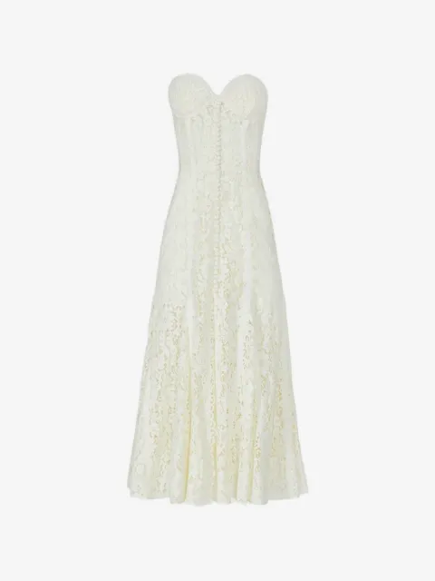Costarellos robe mi-longue Shara en dentelle cordée