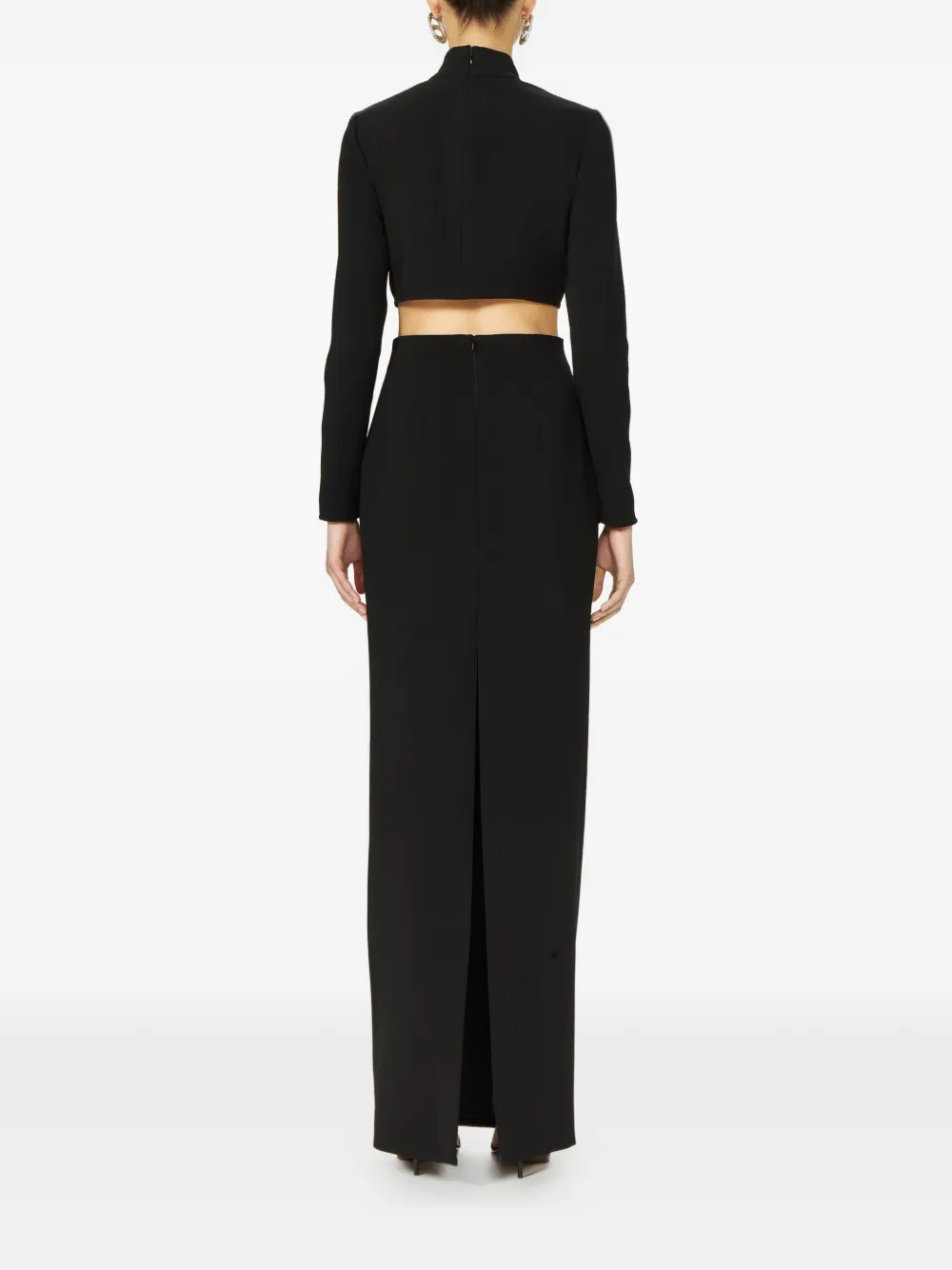 Costarellos Nelle cropped blouse met col Zwart