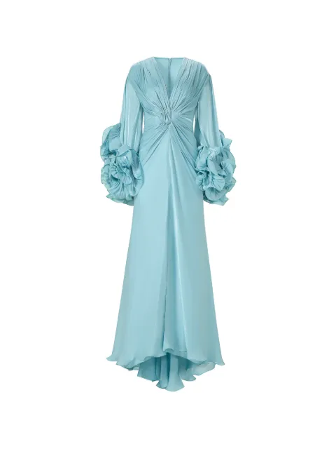 Costarellos Dulcie ruffle-sleeve georgette maxi dress