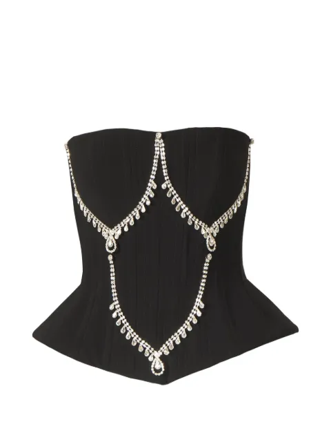 Costarellos Claudette crystal-embellishment crepe top