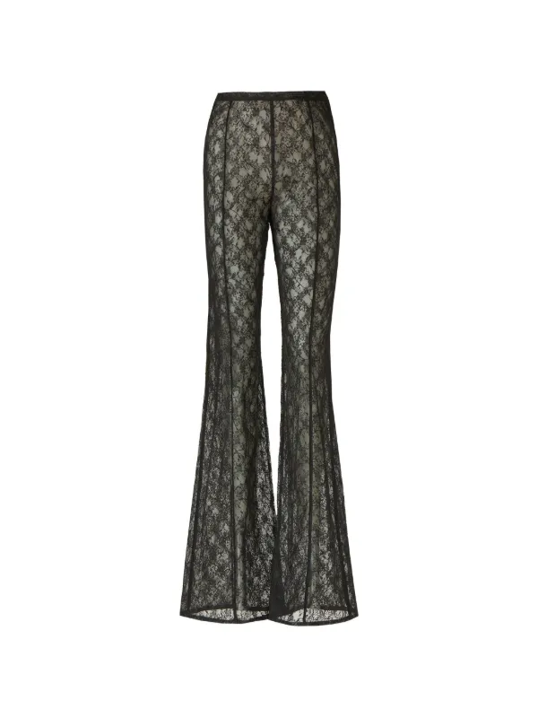 Costarellos Lannie Corded-lace Flared-leg Trousers in Black