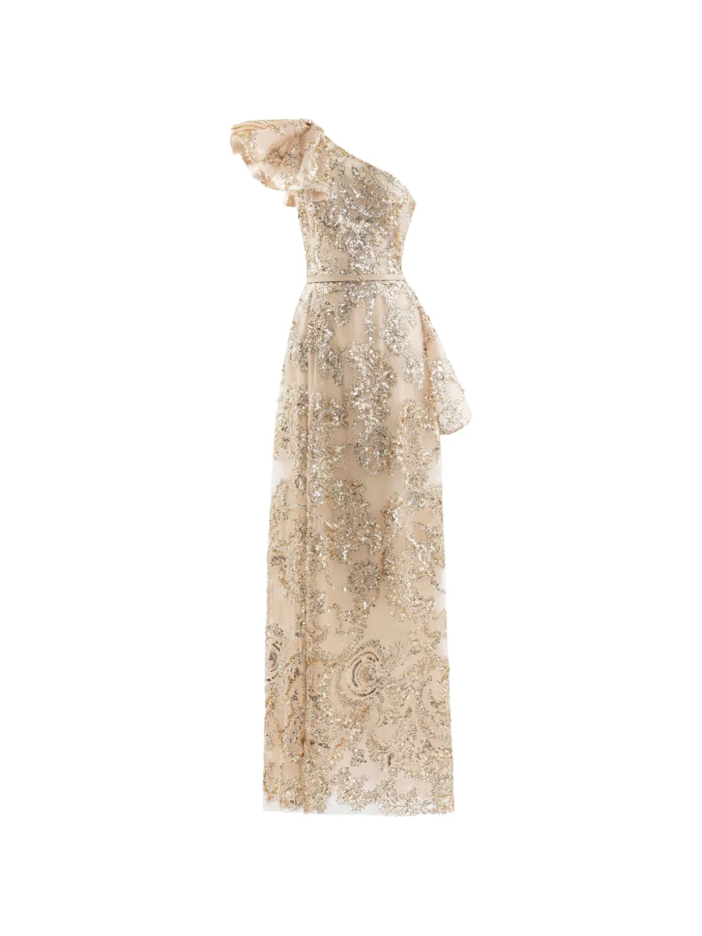 Saiid Kobeisy crystal-embroidered maxi dress - Toni neutri