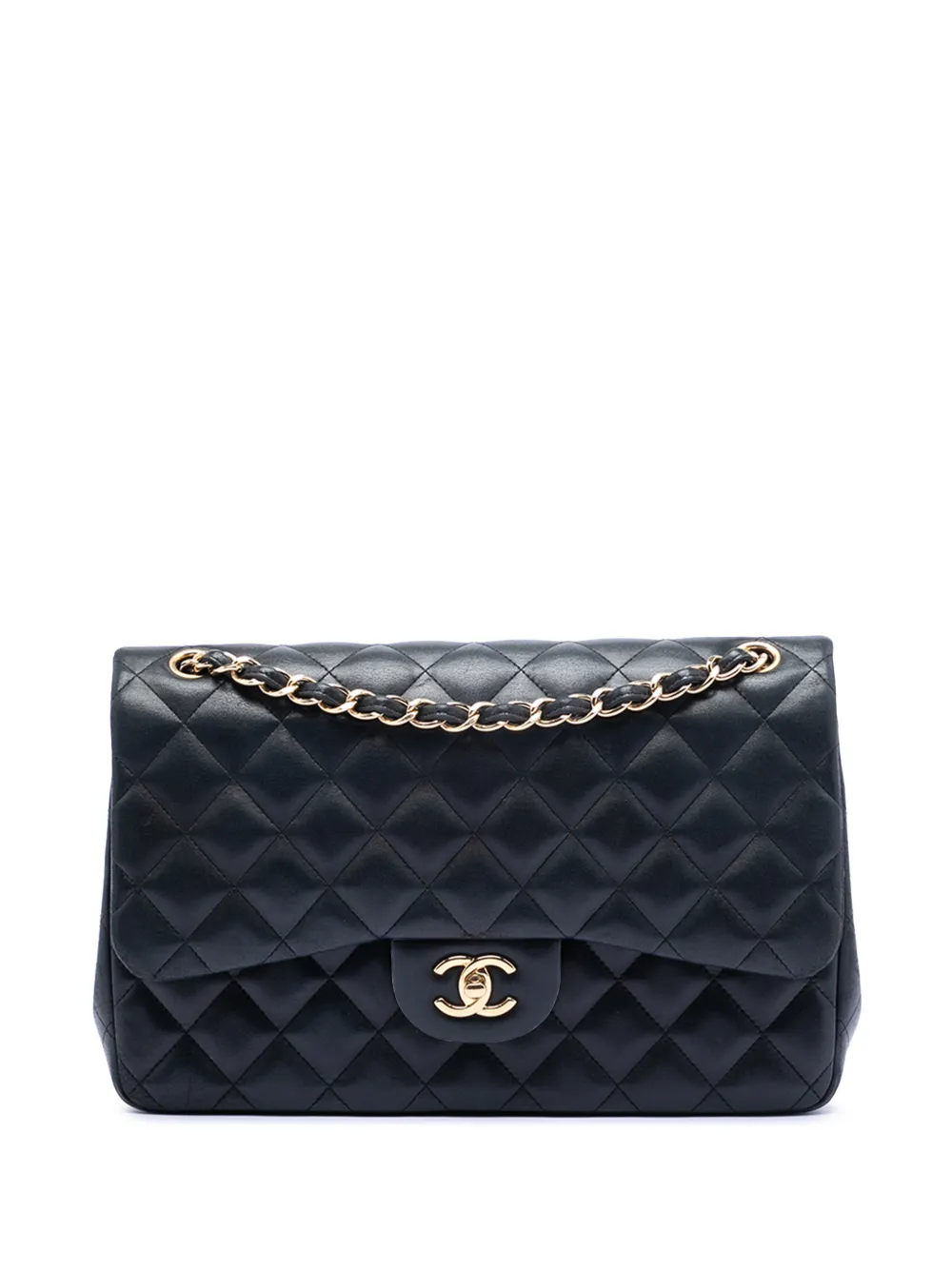 CHANEL Pre-Owned 2015-2016 Jumbo Classic Lambskin Double Flap shoulder bag - Nero