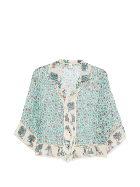 Hermès Pre-Owned بلوزة حرير بطبعة من الألفينيات