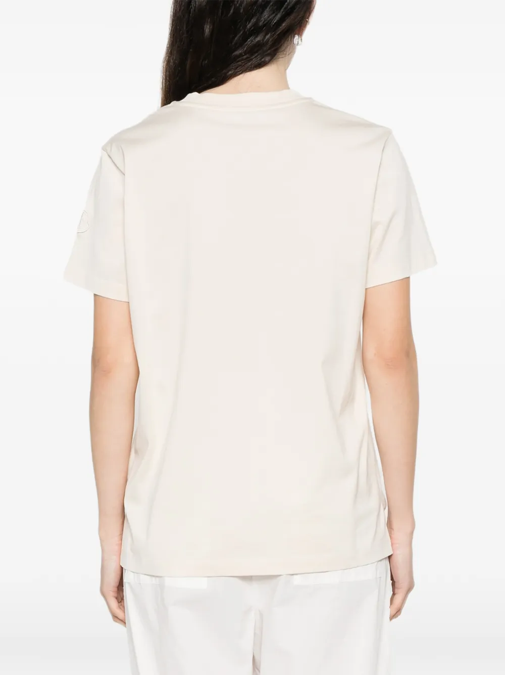 Moncler T-shirt met logodetail Beige