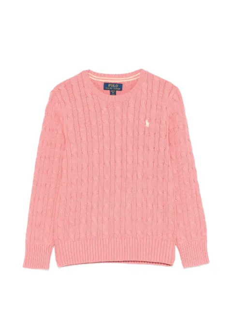 POLO RALPH LAUREN KIDS suéter en tejido de ochos con cuello redondo