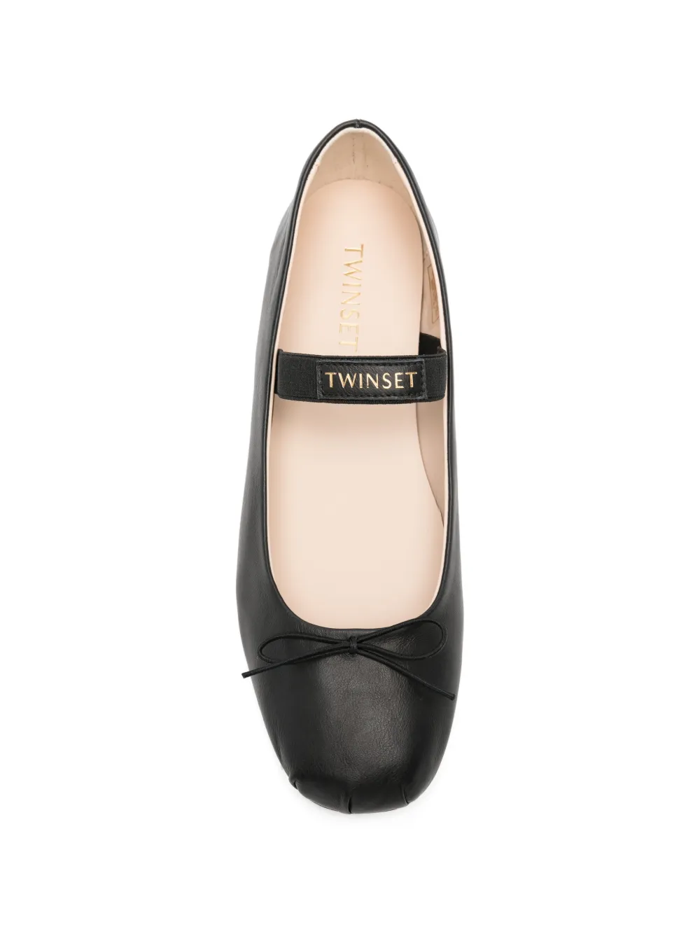 TWINSET Kids logo-strap ballet flats Zwart