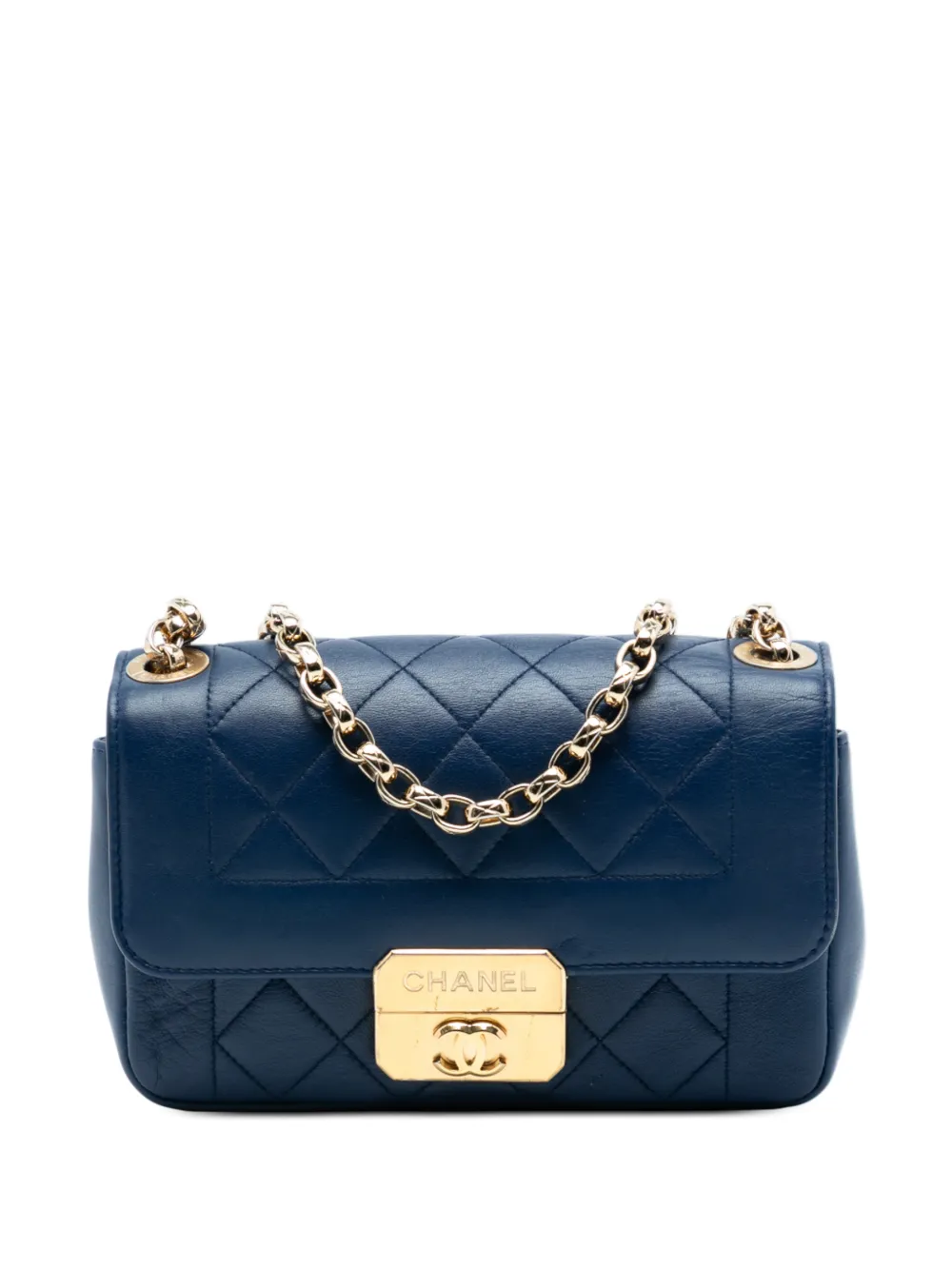 CHANEL Pre-Owned Borsa a tracolla Chic With Me Flap mini in pelle di agnello trapuntata 2013-2014 - Blu