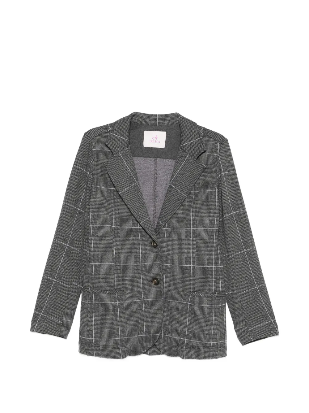 DEHA check-pattern single-button blazer - Grigio
