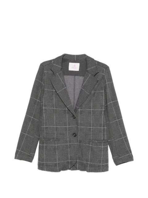 DEHA check-pattern single-button blazer
