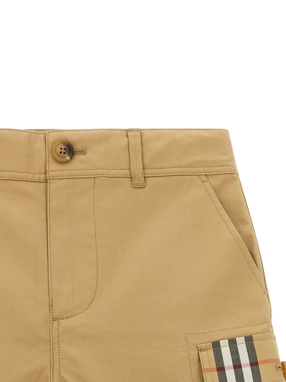  Burberry Kids Check-pocket Cargo Bermuda Shorts - Neutrals 