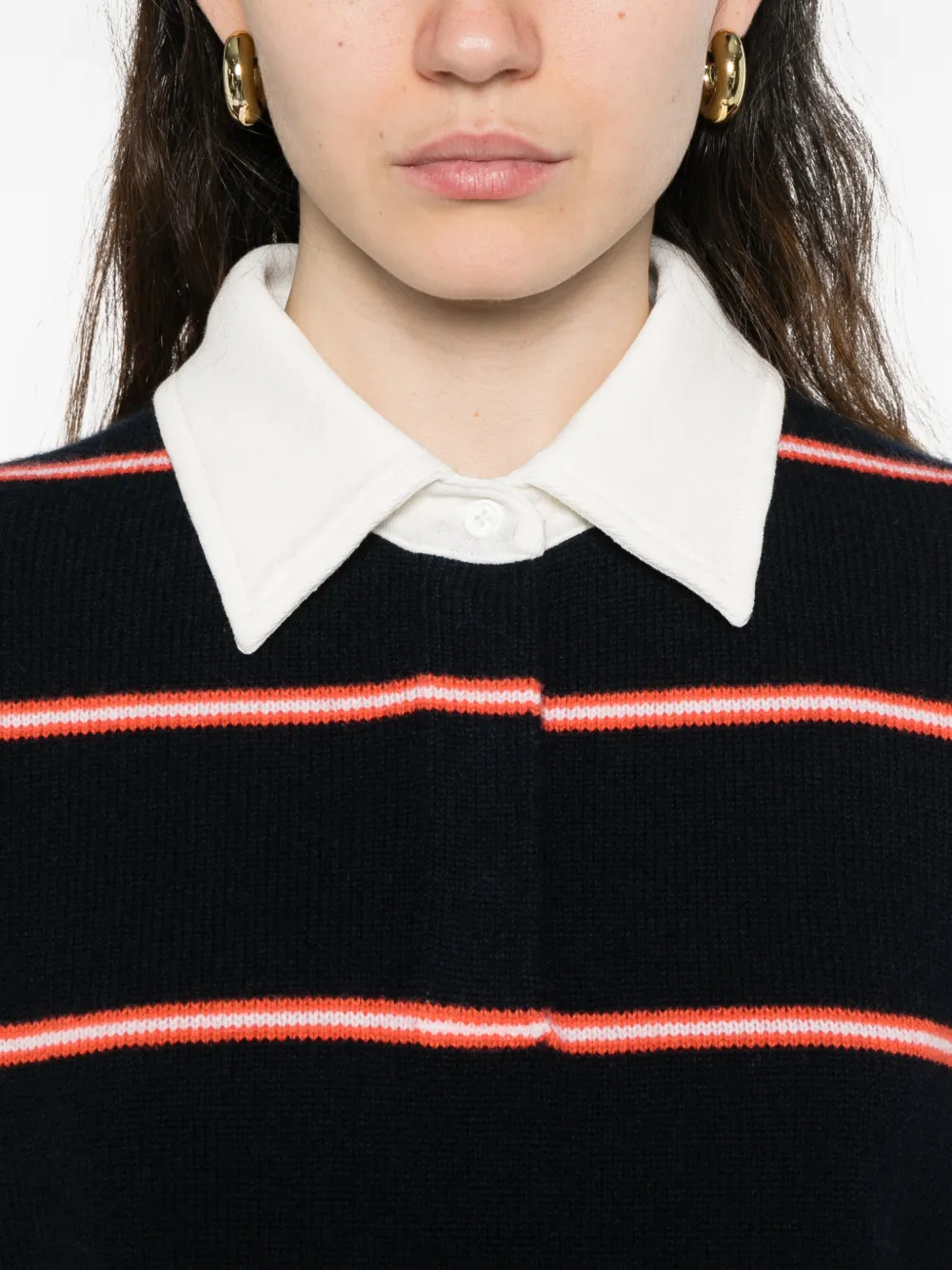 Dorothee Schumacher Gestreepte polotop met kraag Blauw