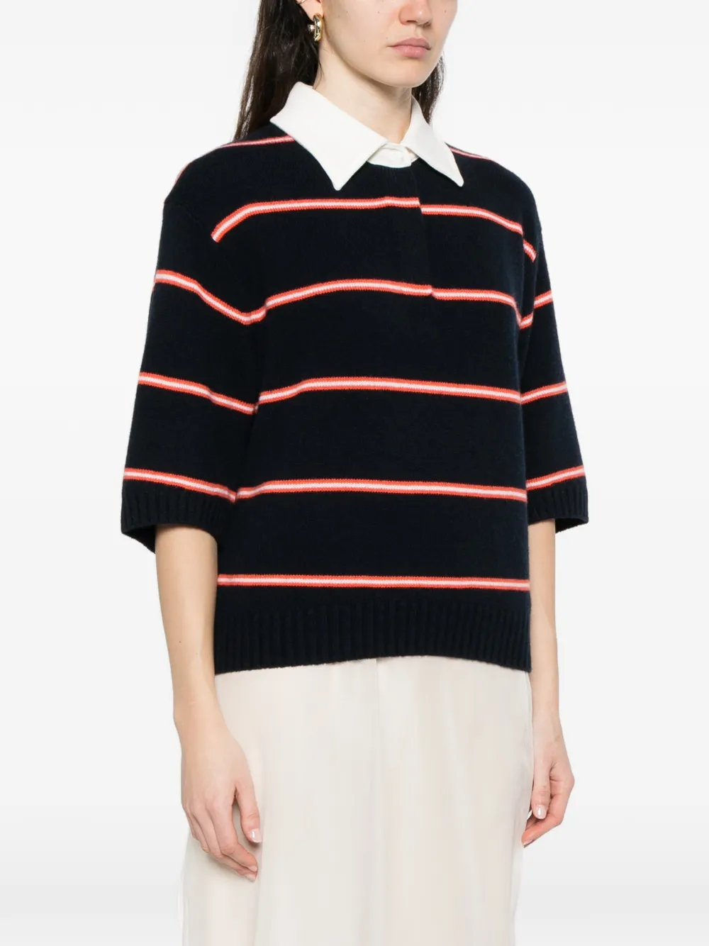  Dorothee Schumacher Polo à Col Rayé - Bleu 