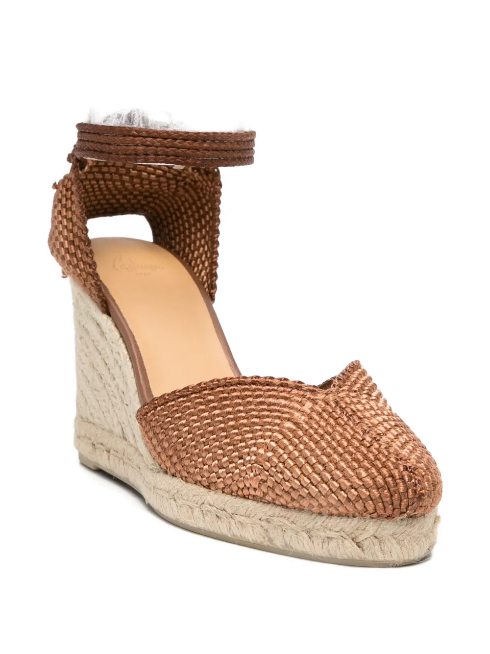 Castañer Cora espadrilles met enkelbandje en strik Bruin