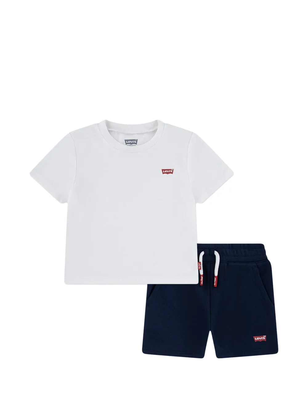 Levi's Kids crew-neck logo-detail shorts set (set of two) - White