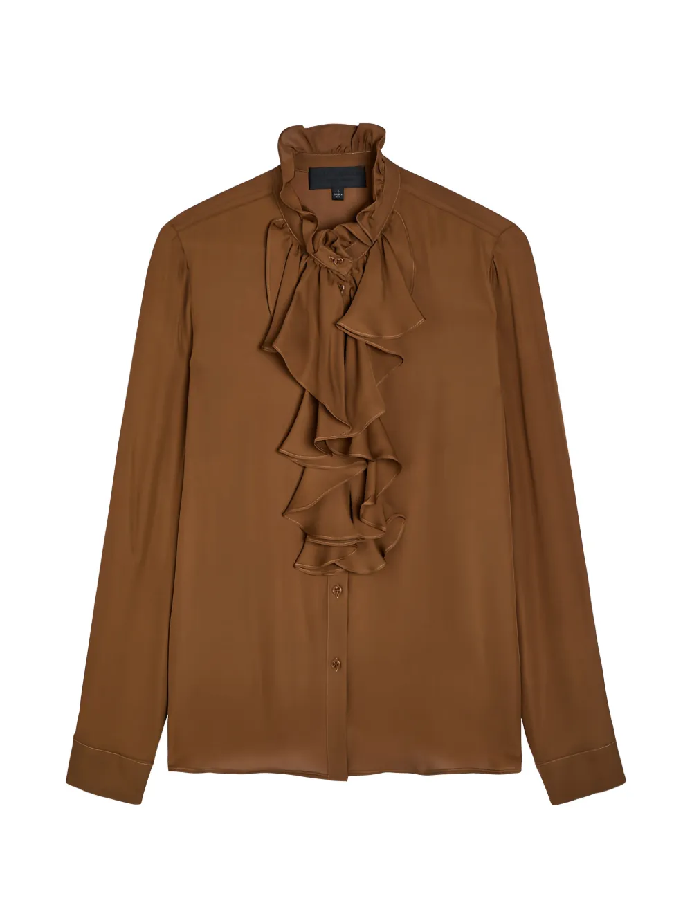 Nili Lotan Lily ruffled button-down blouse - Marrone