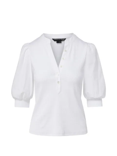 Veronica Beard Coralee balloon-sleeve V-neck top