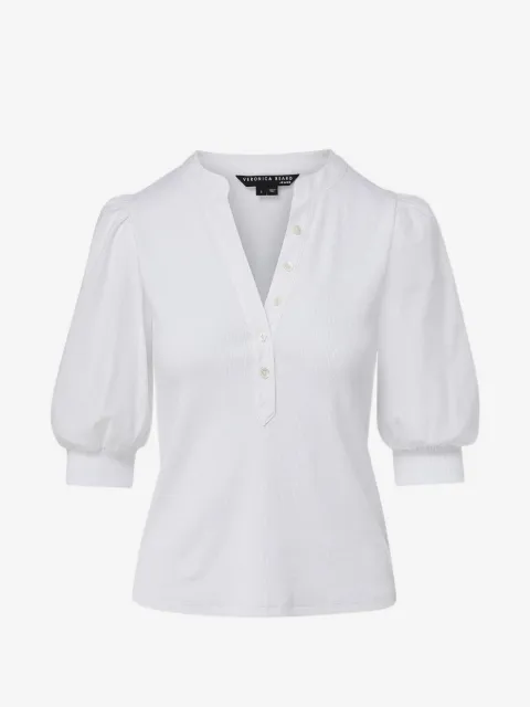 Veronica Beard Coralee balloon-sleeve V-neck top