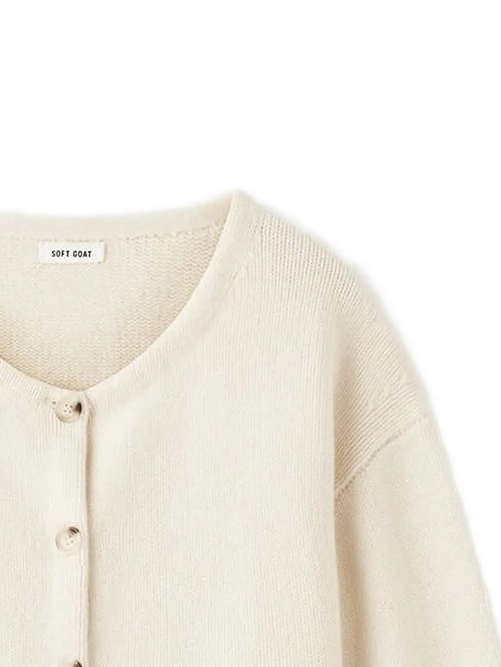  Soft Goat Buttoned Cardigan - Neutrals 