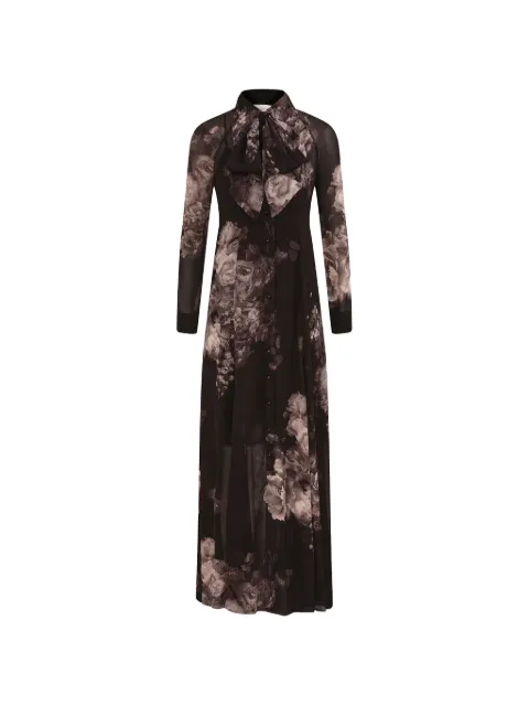 ZIMMERMANN Hypnotic floral bow maxi shirt dress