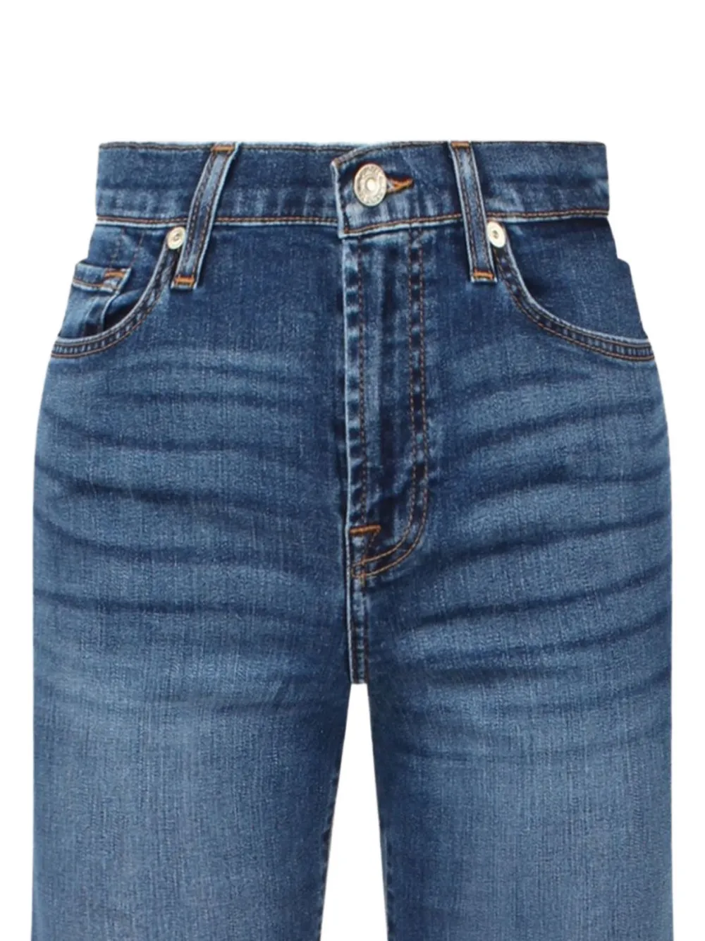 Seven Whiskering-effect Five-pockets Jeans - Blue 