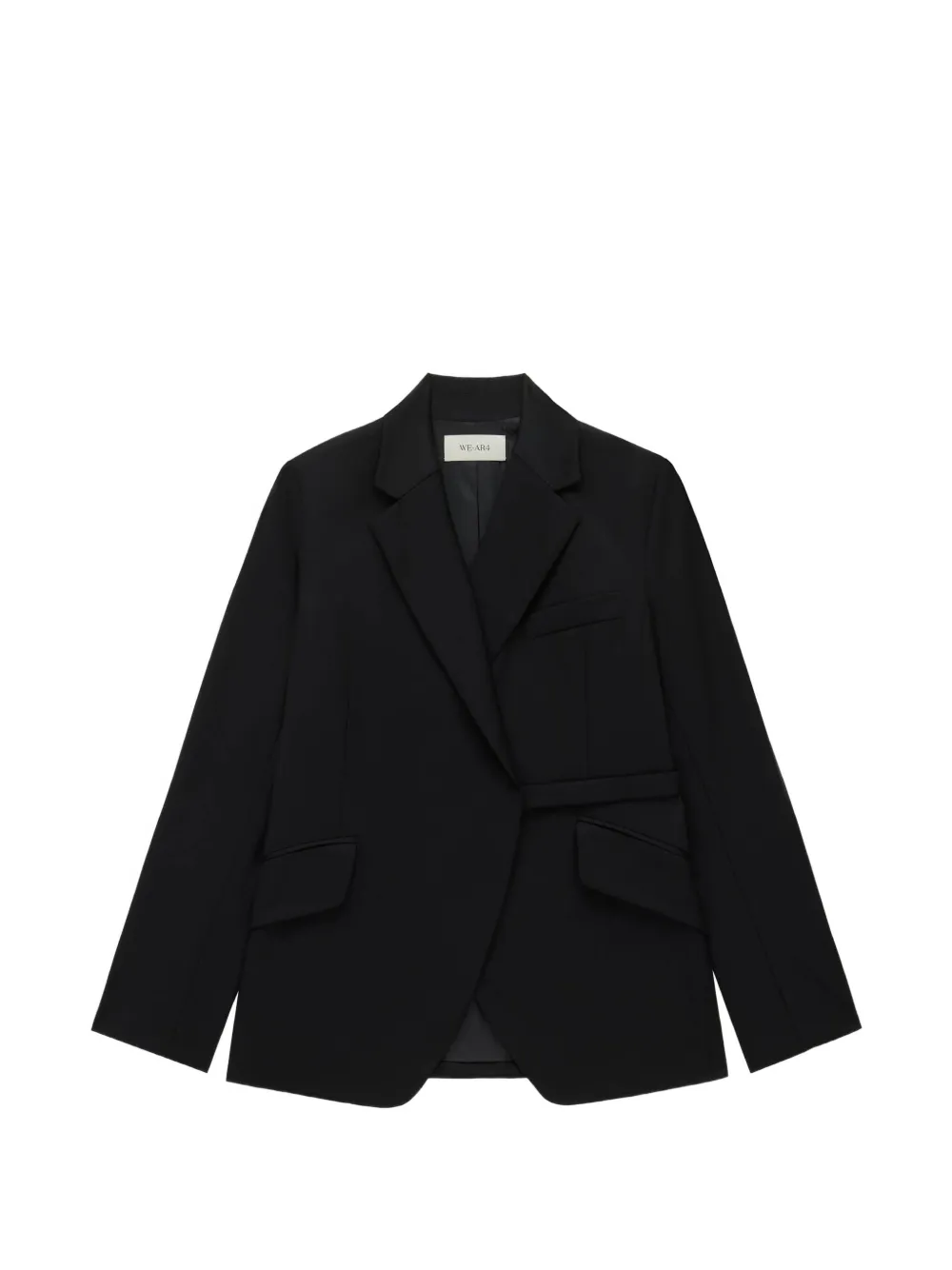 WE-AR4 Smocking notched-lapels blazer - Black