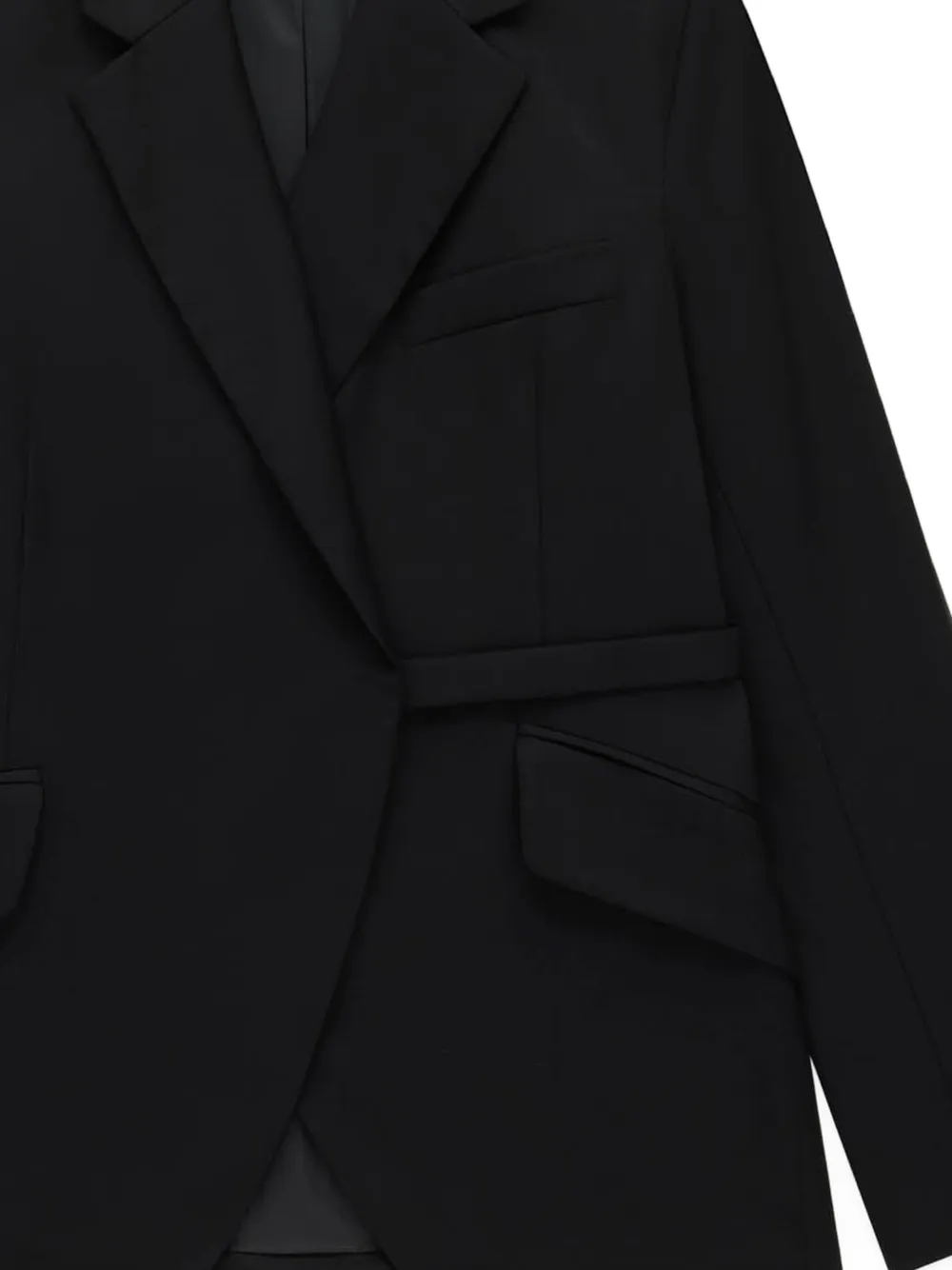  We-ar4 Smocking Notched-lapels Blazer - Black 