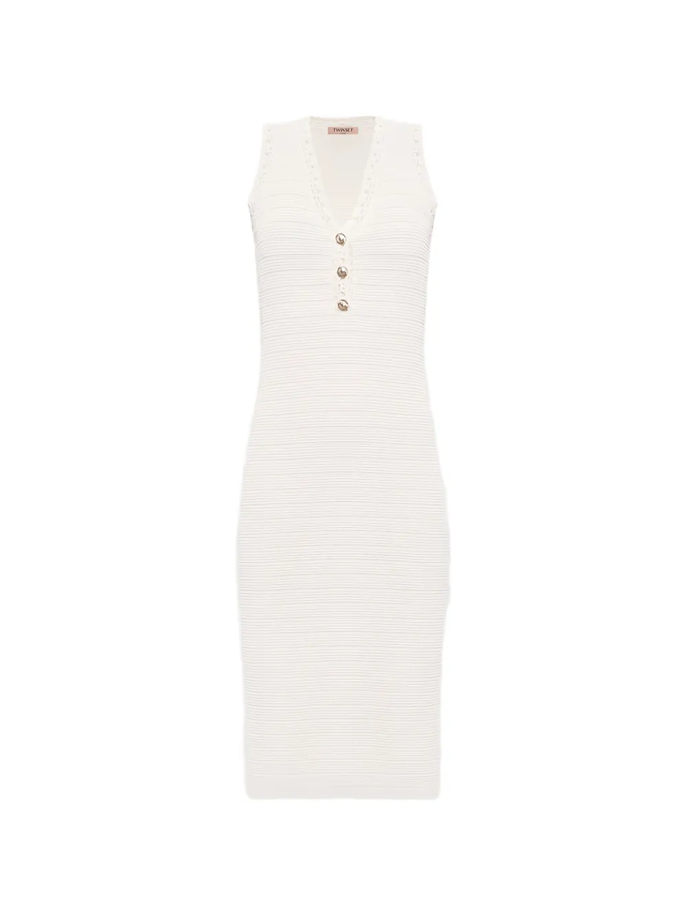 TWINSET crochet midi dress - Toni neutri