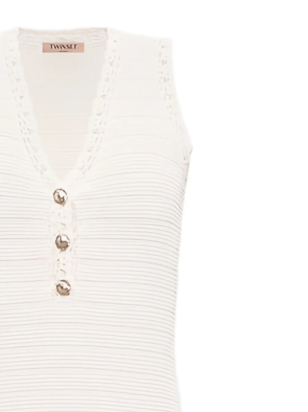  Twinset Crochet Midi Dress - Neutrals 