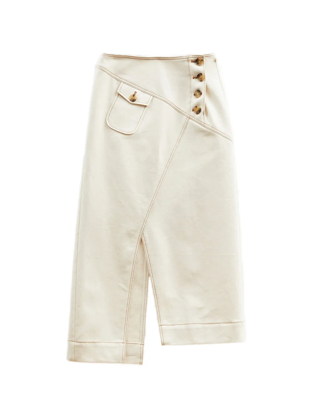 Rejina Pyo Astrid button slit midi denim skirt - Toni neutri