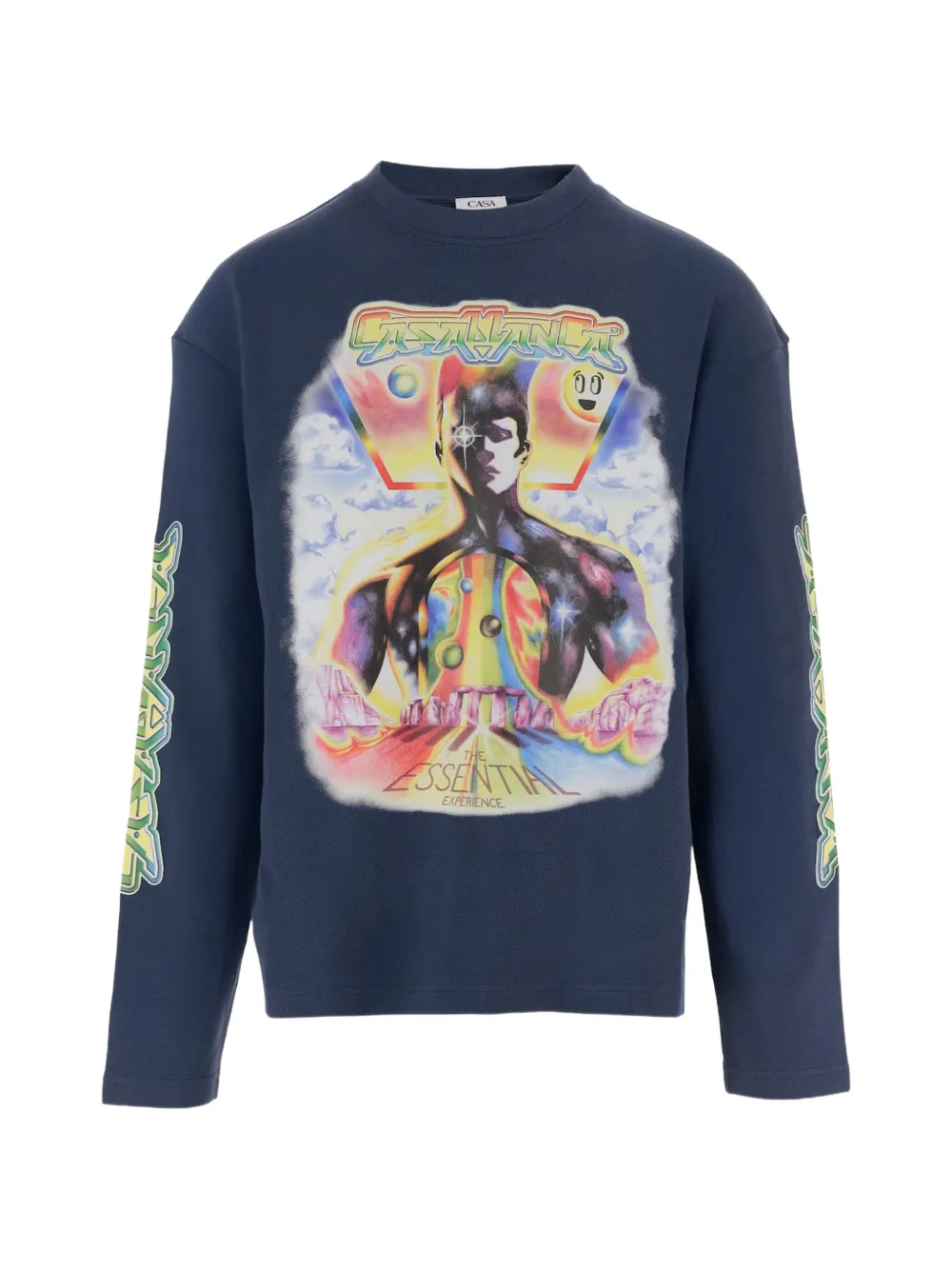 Casablanca printed long-sleeve T-shirt - Blu