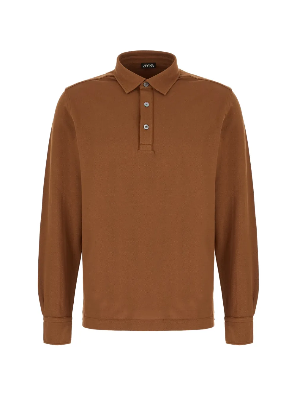 Zegna long-sleeve polo shirt - Marrone