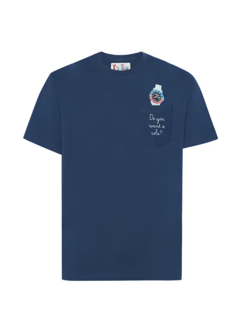 MC2 Saint Barth Connor watch-print chest-pocket T-shirt
