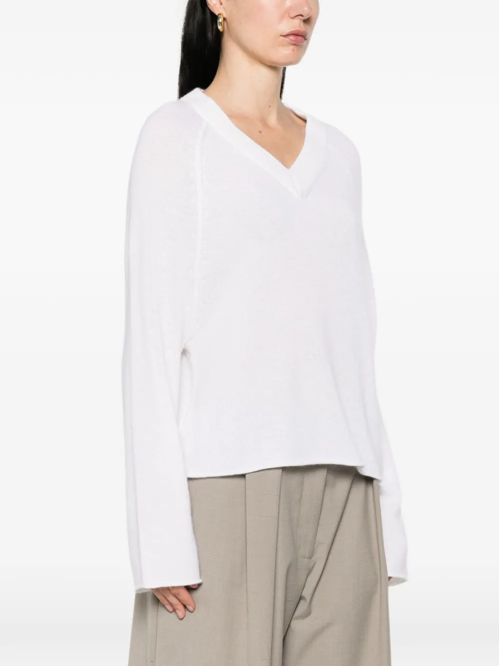 Allude Pull à Col V - Blanc 