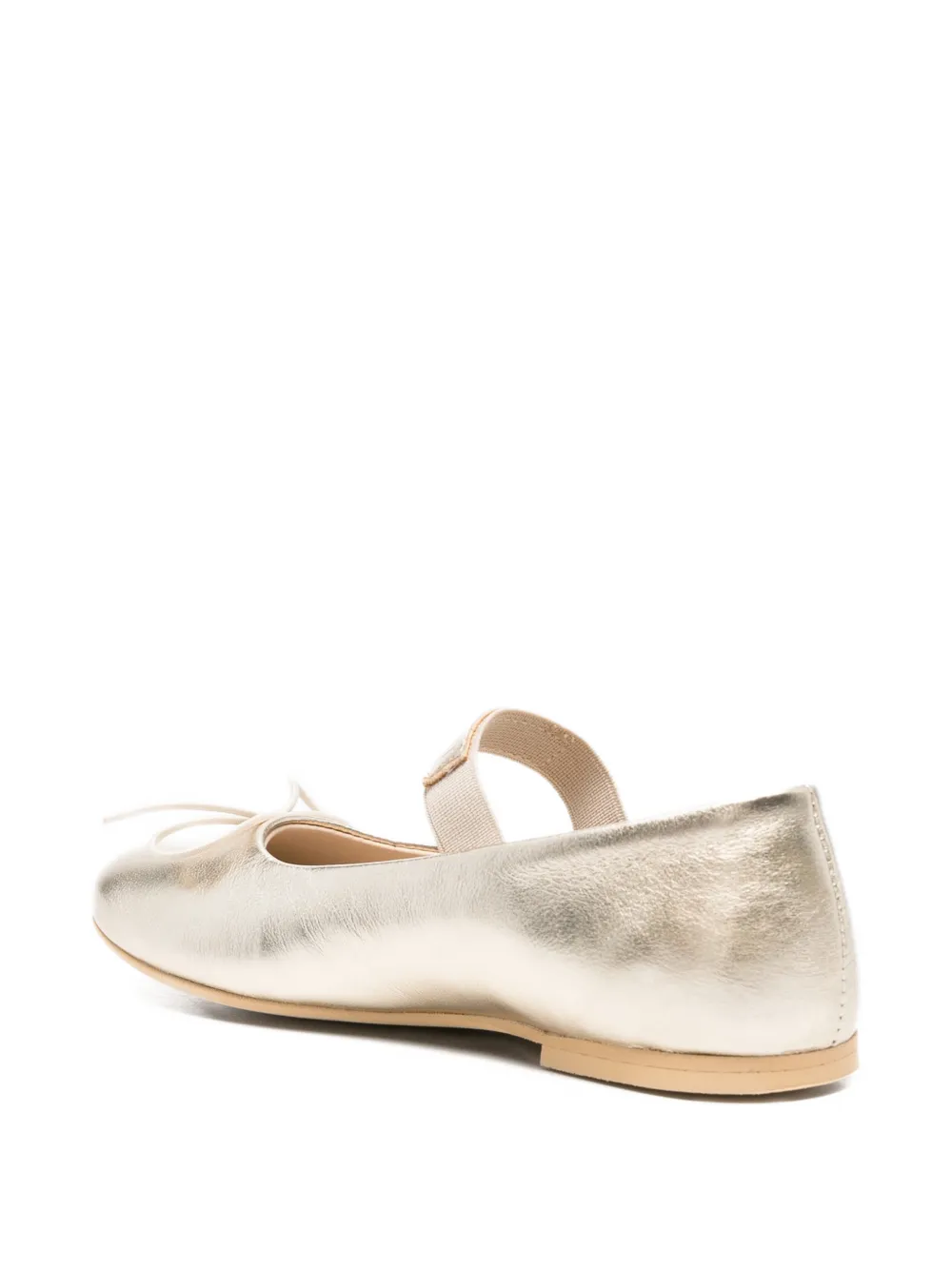 TWINSET Kids bow-detail strap ballerinas Zilver