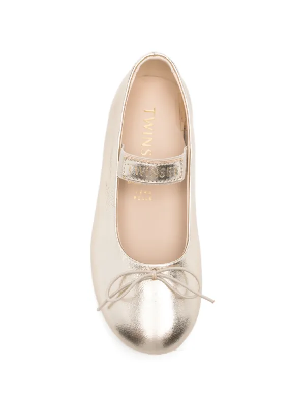 mmm⭐︎　0710 TWINSET Kids Flats Con Detalle De Moño | Plateado | FARFETCH CL