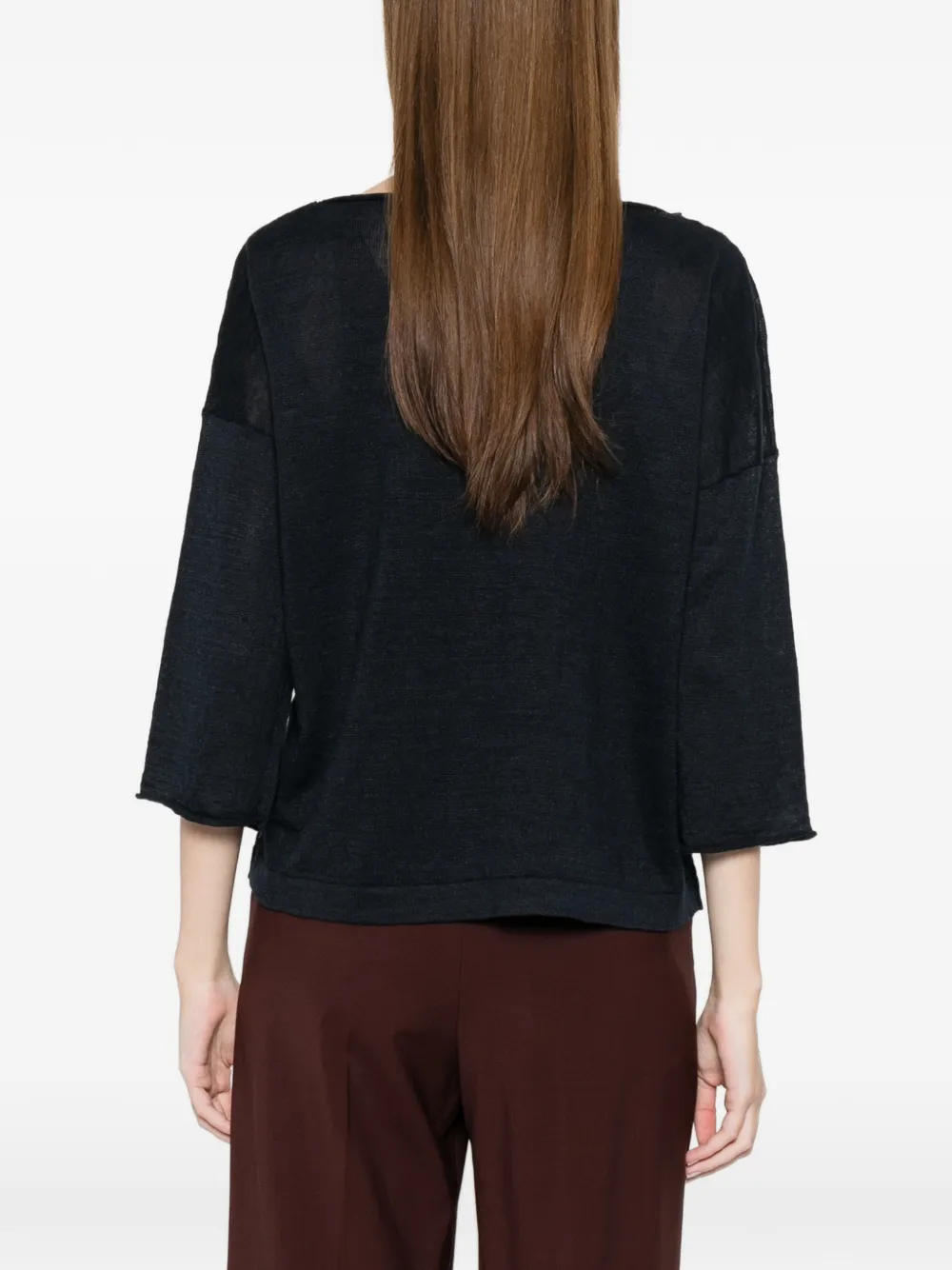 Roberto Collina Trui met boothals Blauw