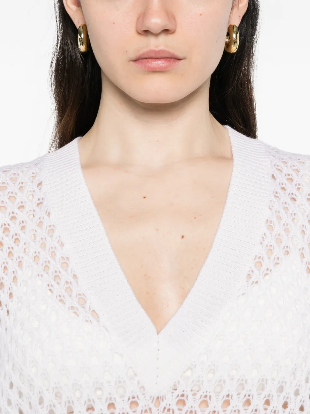 Allude Hemd met V-hals Wit