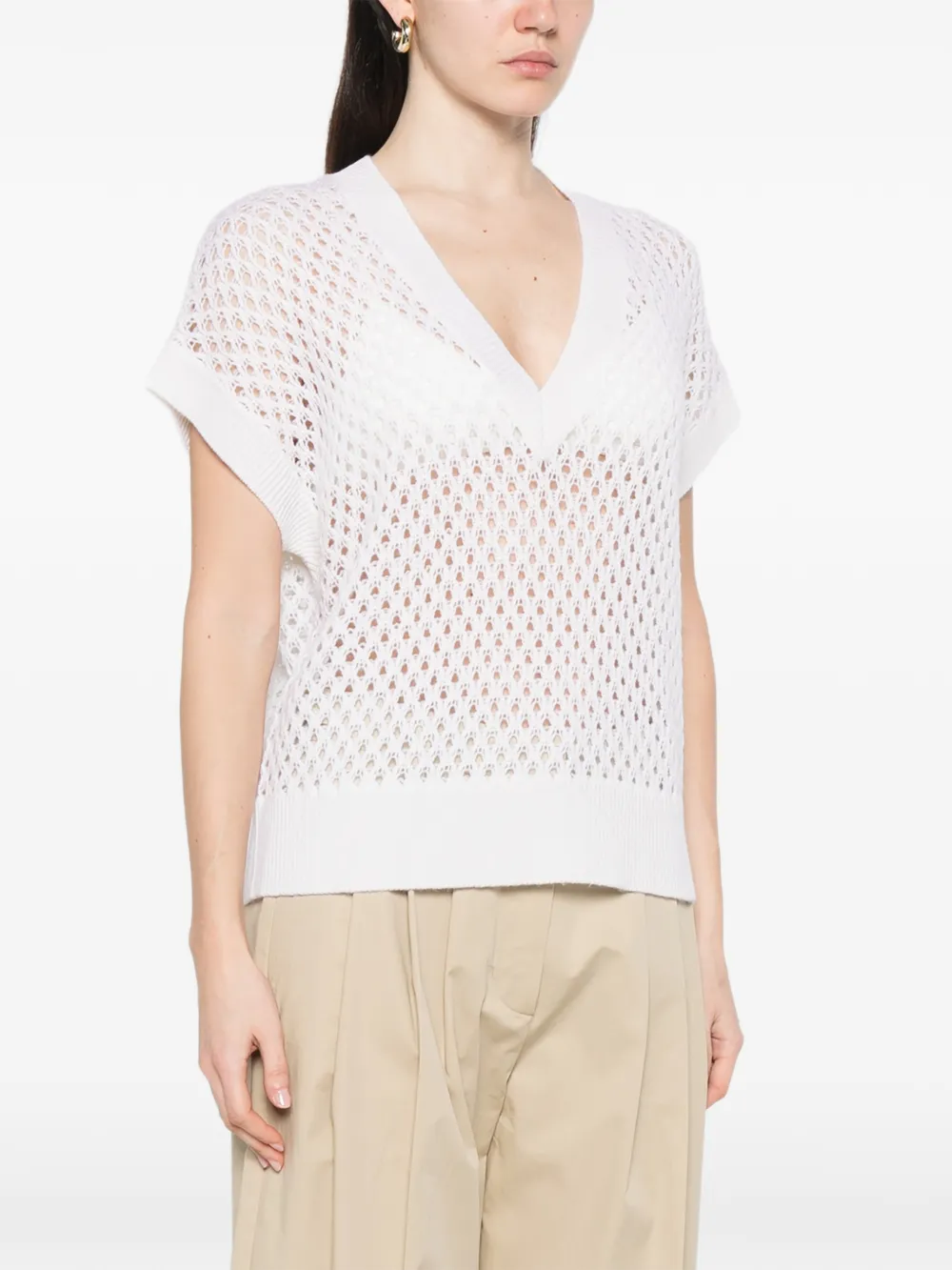 Allude Hemd met V-hals Wit